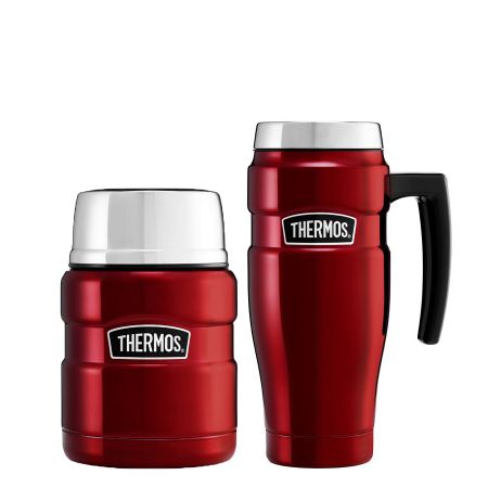 STAINLESS KING™ FOOD FLASK  / TRAVEL MUG SET